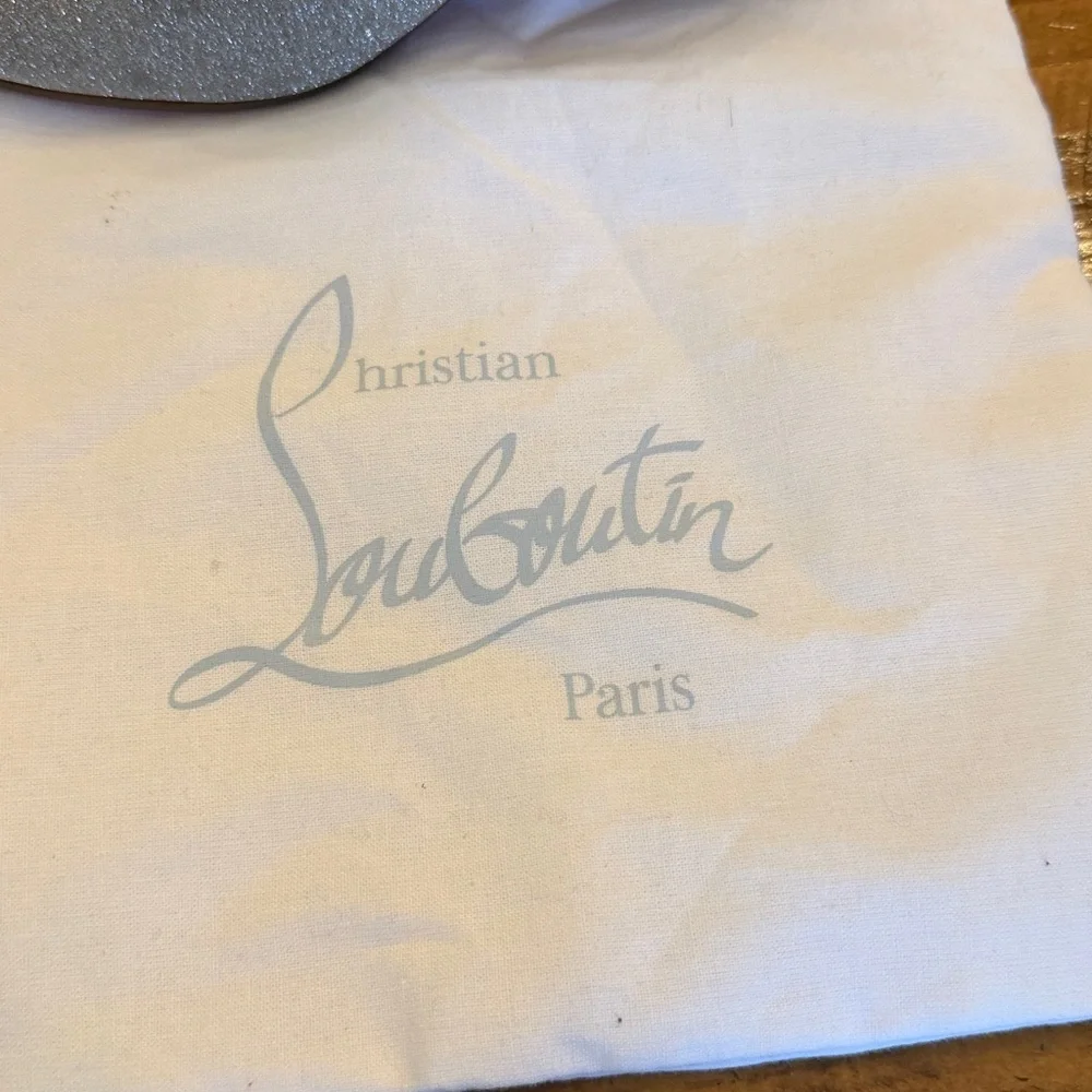 Worn 1x $545 Christian Louboutin Betsina glitter Maryjane Size 30/ US12